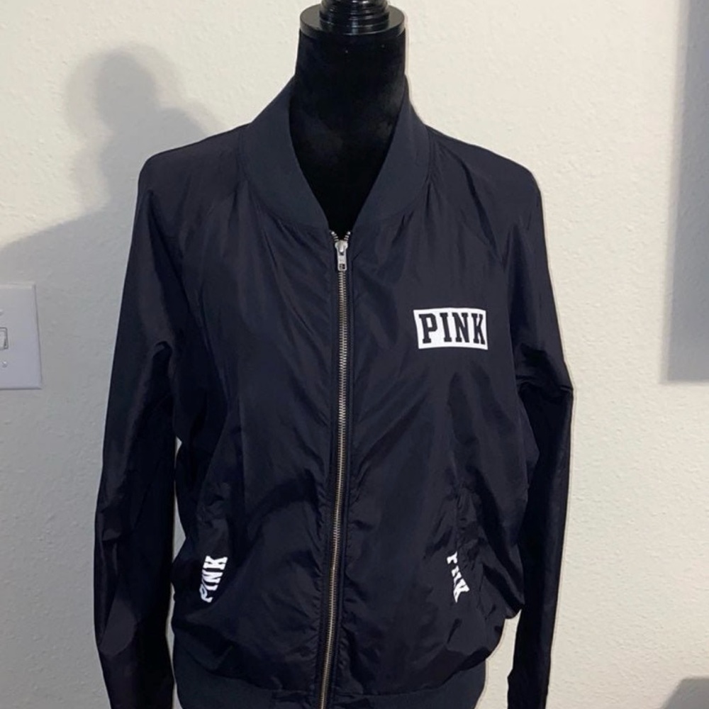 PINK Victoria's Secret Women's Black Bomber Jacket